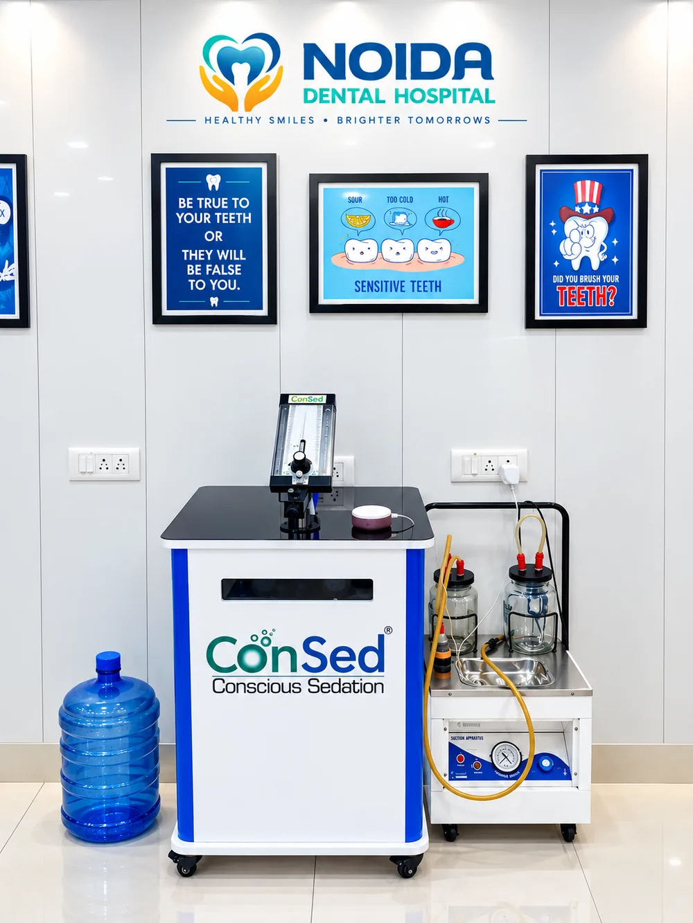 ConSed conscious sedation unit and suction apparatus at Noida Dental Hospital