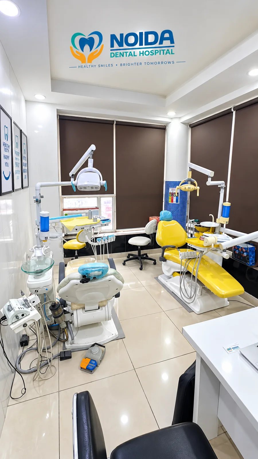 Treatment room with two dental chairs at Noida Dental Hospital